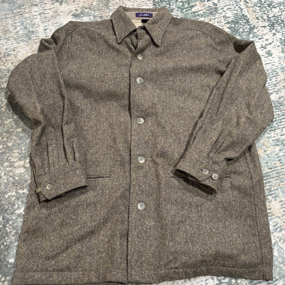John Ashford wool-blend herringbone Shacket Men's Size Medium Vintage